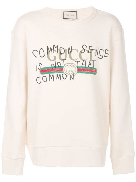 gucci sweater common sense|Gucci Common Sense Is Not That Common Sweatshirt In White.